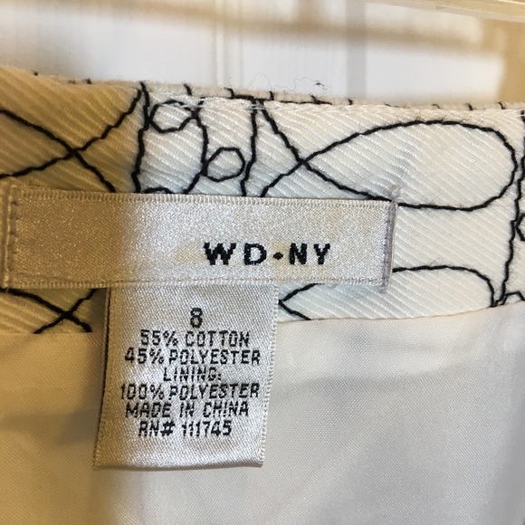 WD-NY White and Black Size 8 Skirt - Picture 5 of 7